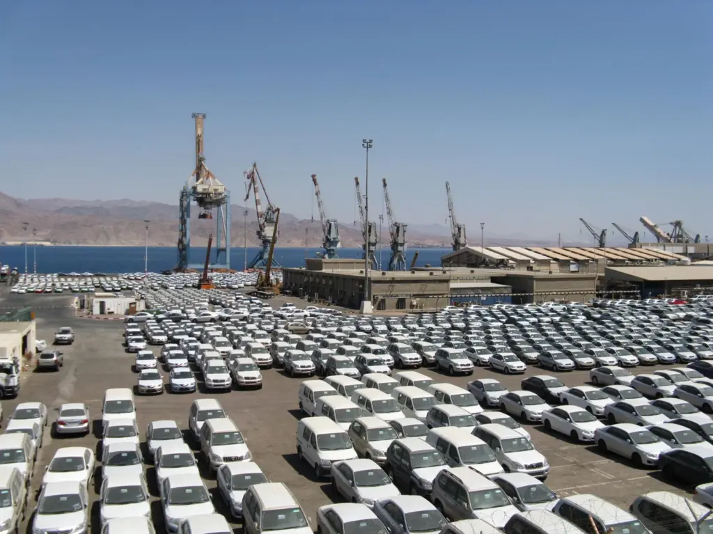 Port Strategy: Israel's ports, including Eilat (pictured), have been crippled by strikes
