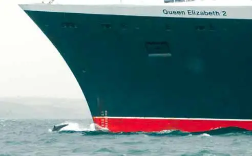 QE2 being escorted into Cork Harbour