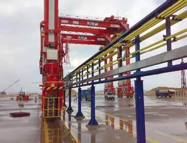 Conductor bar systems supply electrical power using a current collector trolley