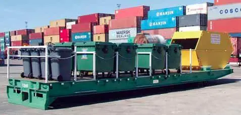 Skip Trailer for ships waste at the Port of Felixtowe