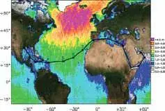 Vessel route assessment against altimeter wave measurements