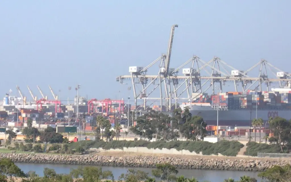 The Ports of Long Beach (pictured) and Los Angeles can look forward to some growth this year