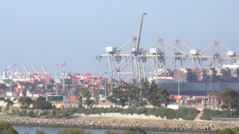 The Ports of Long Beach (pictured) and Los Angeles can look forward to some growth this year