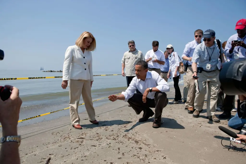 Port Strategy: President Obama has been criticised for taking too long to act over the Deepwater Horizon oil spill