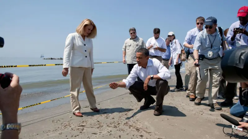 Port Strategy: President Obama has been criticised for taking too long to act over the Deepwater Horizon oil spill