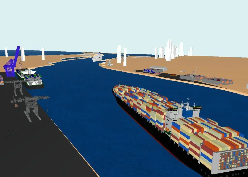 A simulated model of Itajai is giving its port staff a feel for container vessels