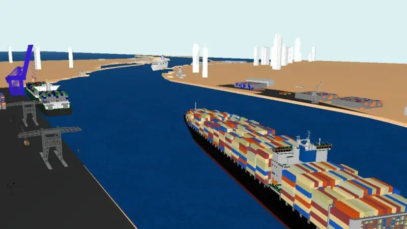 A simulated model of Itajai is giving its port staff a feel for container vessels