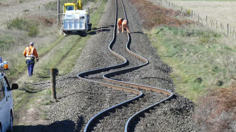 Port Strategy: Earthquake damage incurred at the three-kilometre mark on the Midland Line on the outskirts of Christchurch city