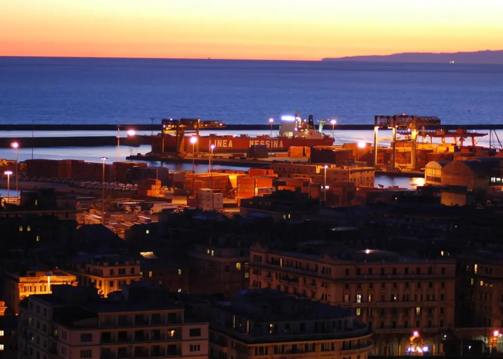 Genoa's sunset glow may be augmented by a box containing Cobalt-60. Photo: F Salvetti