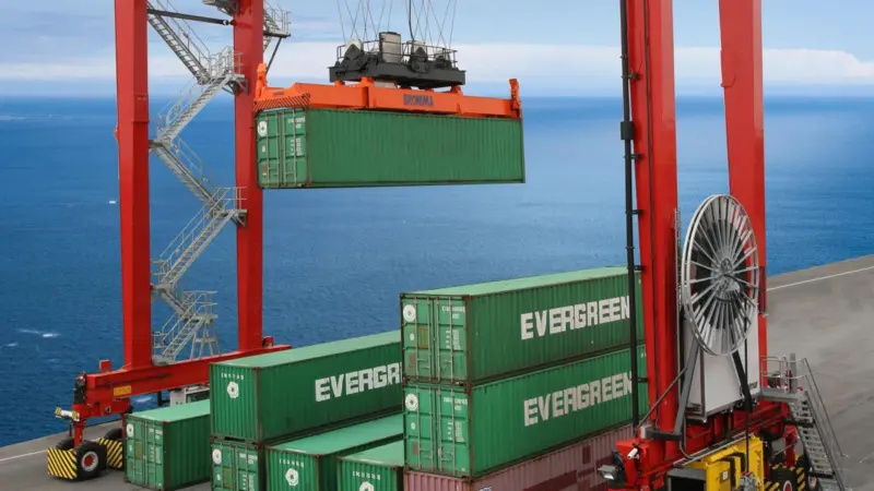 The Kalmar Zero Emission(TM) E-One2 RTG is Cargotec's most environmentally friendly model.