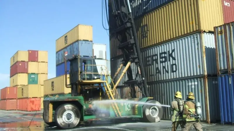 Devastating equipment fires can usually be avoided by proper maintenance. Credit: Long Beach Fire Department