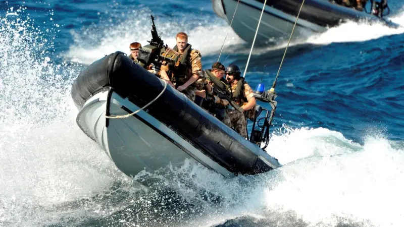 Nato forces have been sweeping the sea off the port to locate mines