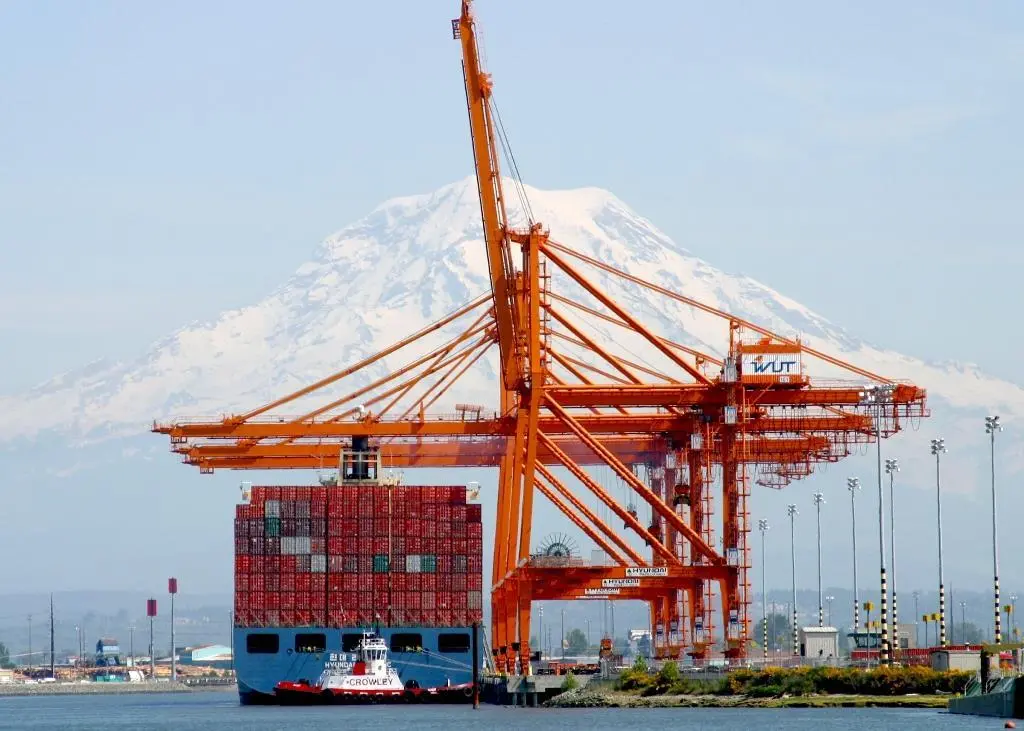 The Ports of Tacoma, pictured, and Kitakyushu are getting greener