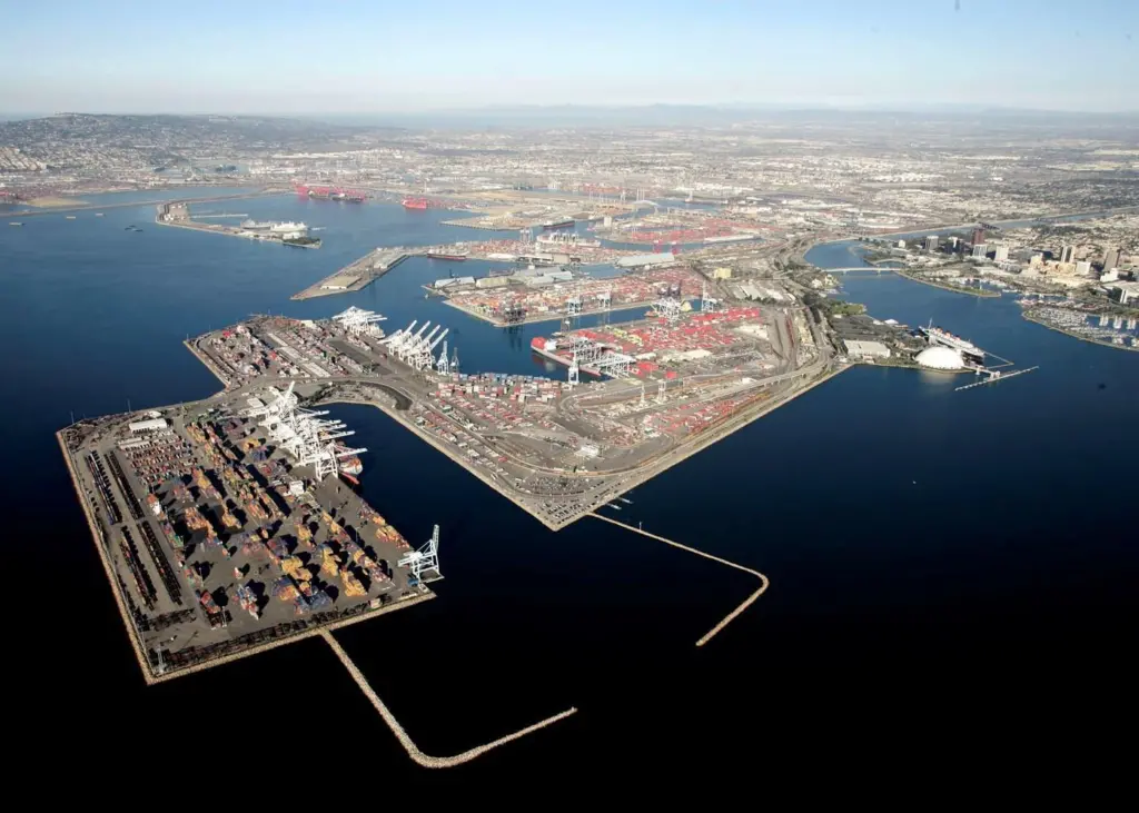 Marking a major milestone, the dredging of the main channel and a turning basin for oil tankers has been finished at the Port of Long Beach. Credit: Port of Long Beach