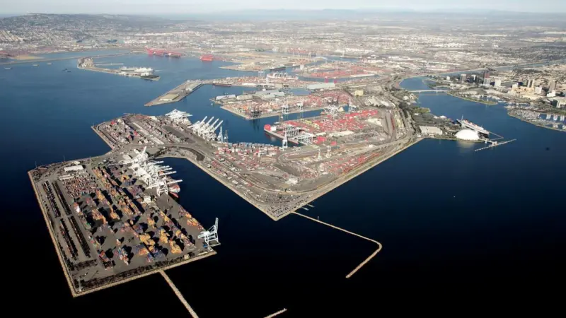 Marking a major milestone, the dredging of the main channel and a turning basin for oil tankers has been finished at the Port of Long Beach. Credit: Port of Long Beach