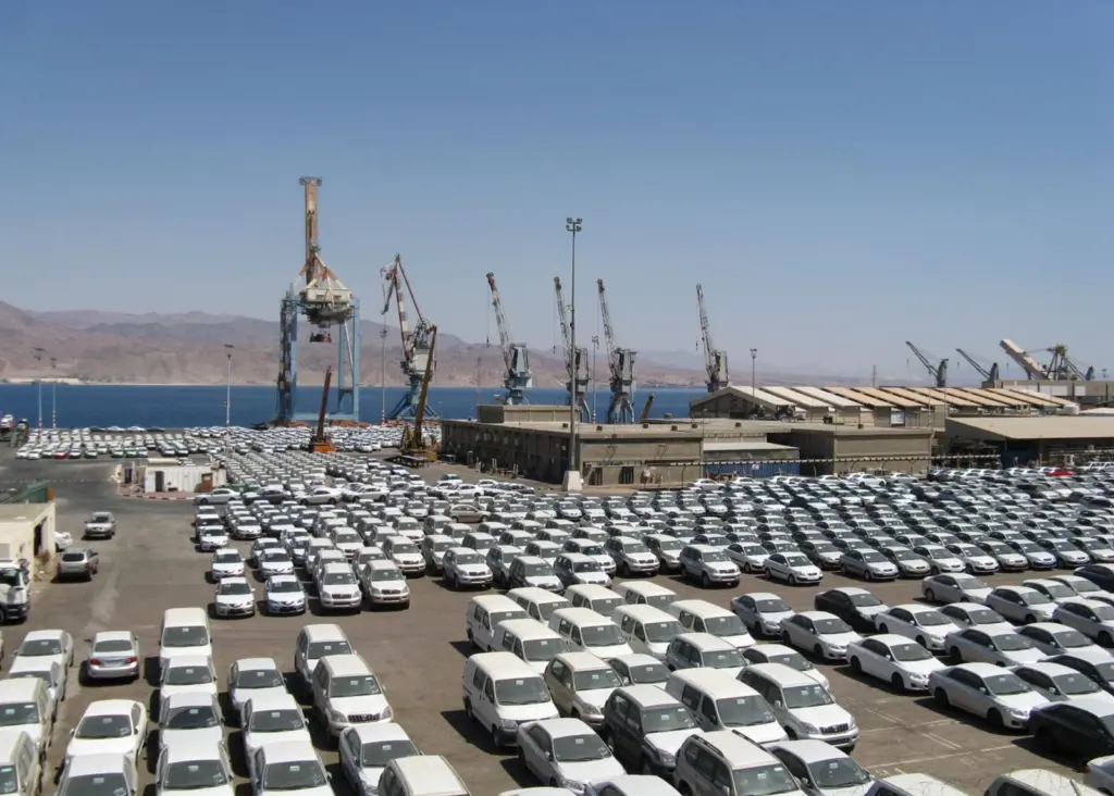 How do Eilat authorities imagine handling in excess of 8,000 teu and more per ship?