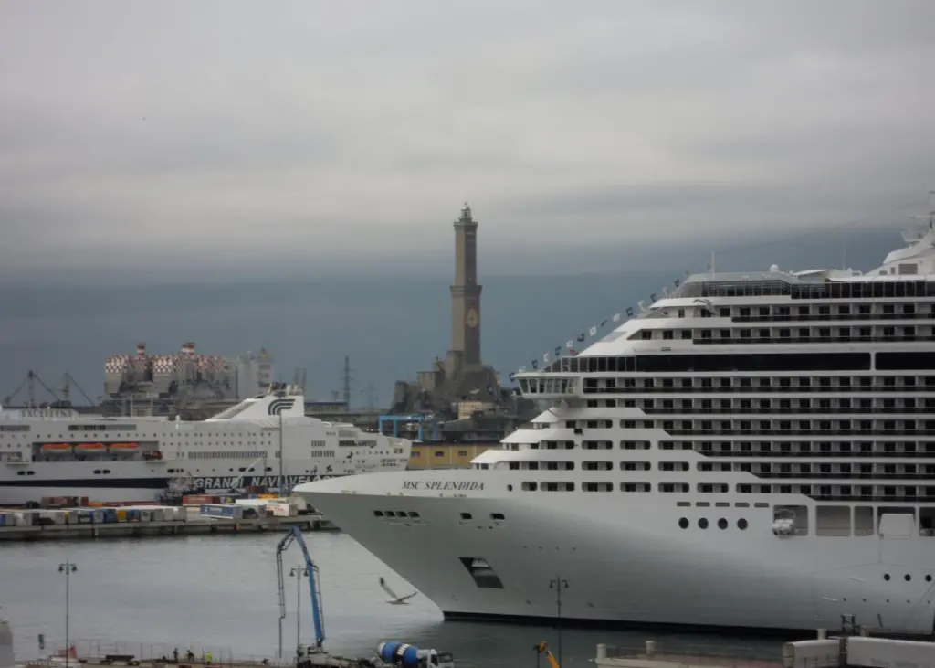 Cruise ship in Genoa port