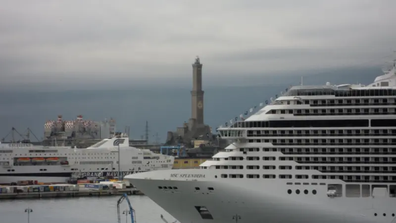 Cruise ship in Genoa port