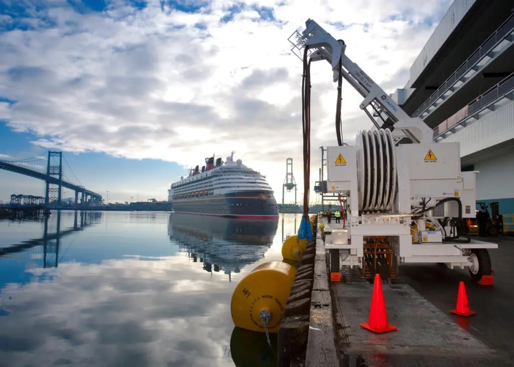 Cold ironing solutions can be a huge drain on electrical supply. Credit: Port of Los Angeles