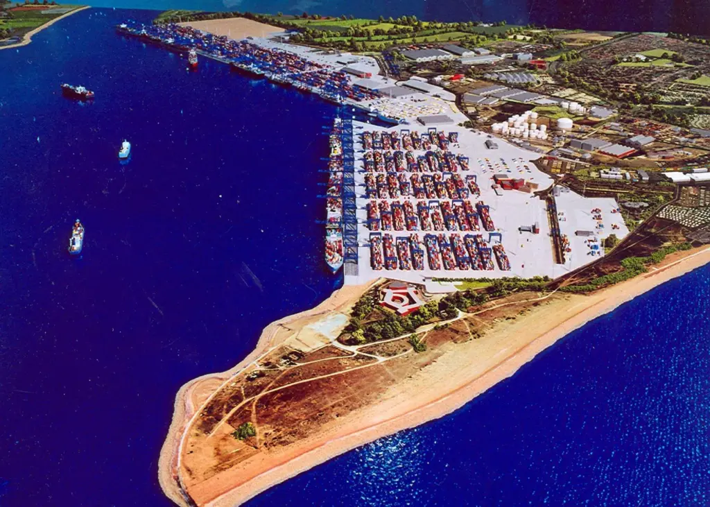 The Port of Felixstowe handles over 3.1m 20ft teu containers per year