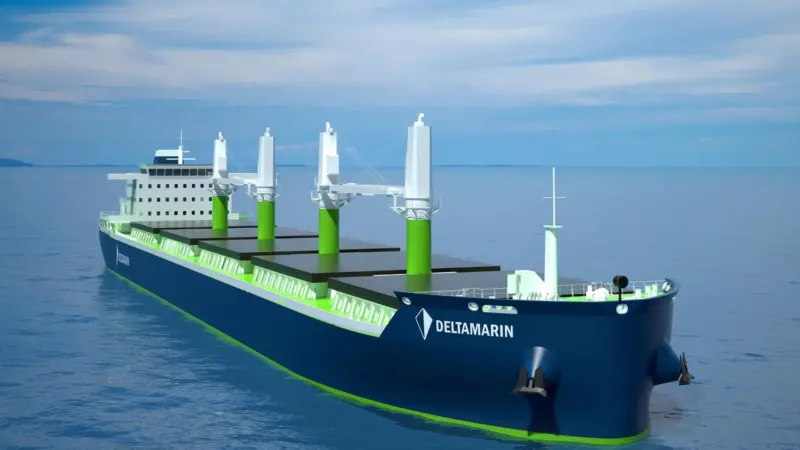 Bdelta37 vessels will be equipped with VFD versions of MacGregor bulk handling cranes. Photo: Deltamarin