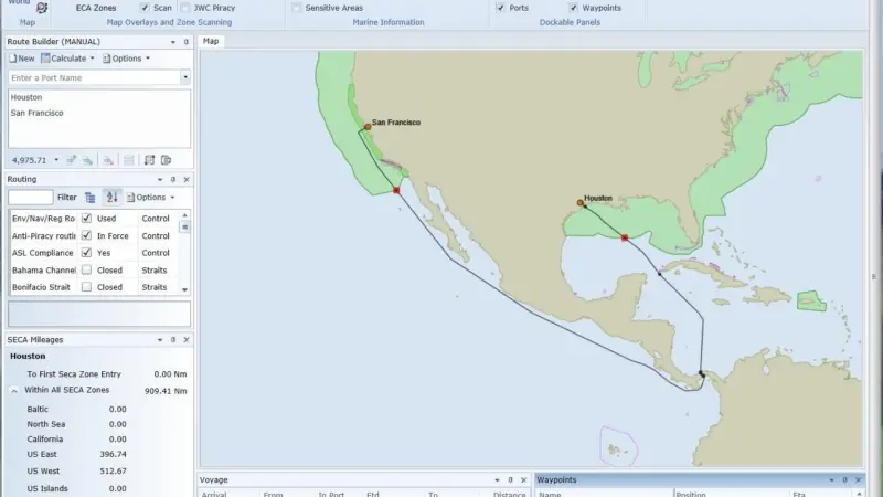 AtoBviaC’s software calculates distance in both the North American ECA and SECA