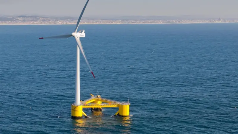 The WindFloat principle. Photo: Principle Power