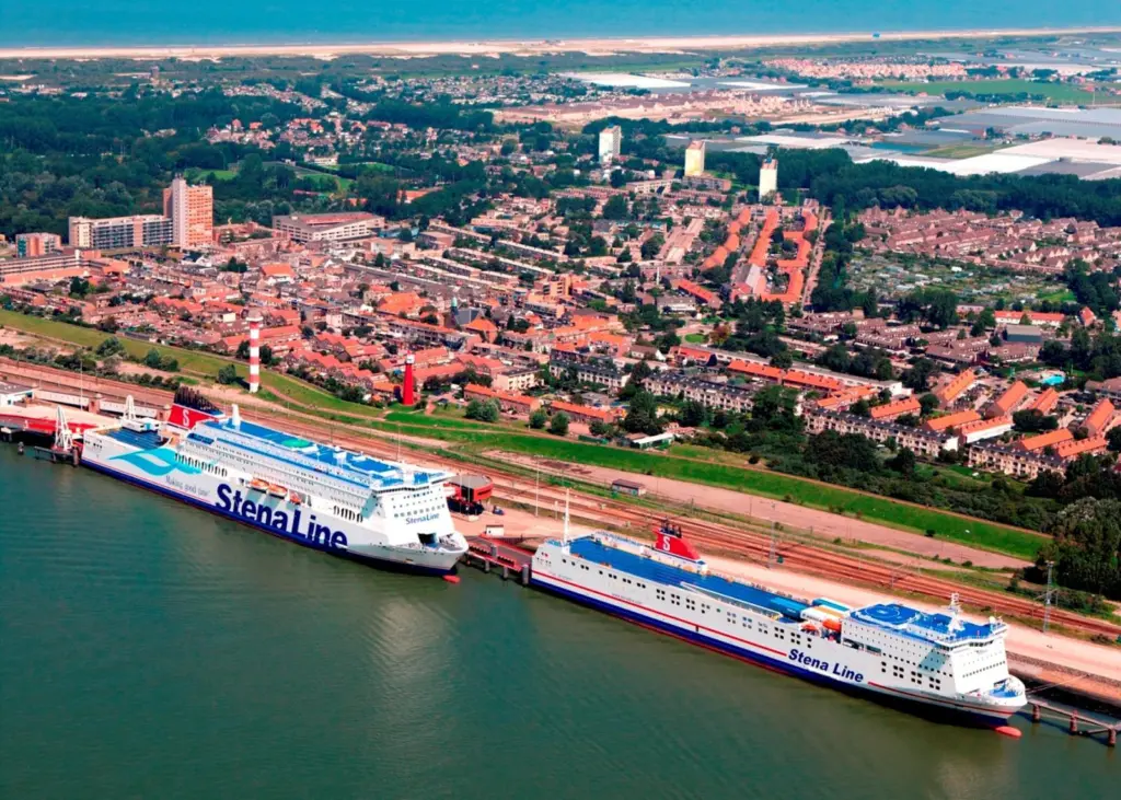 Stena Line ferries docked at the port of Hoek van Holland, Netherlands, the site of one of ABB’s most recent onshore power supply installations