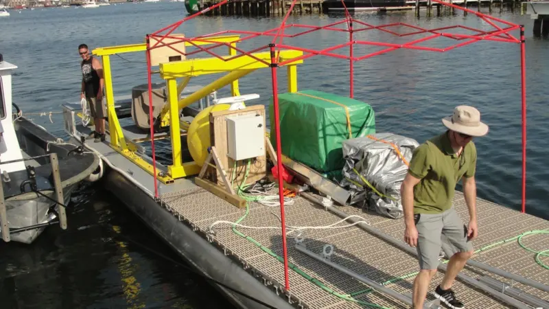 The NREL use a tidal barge to test equipment