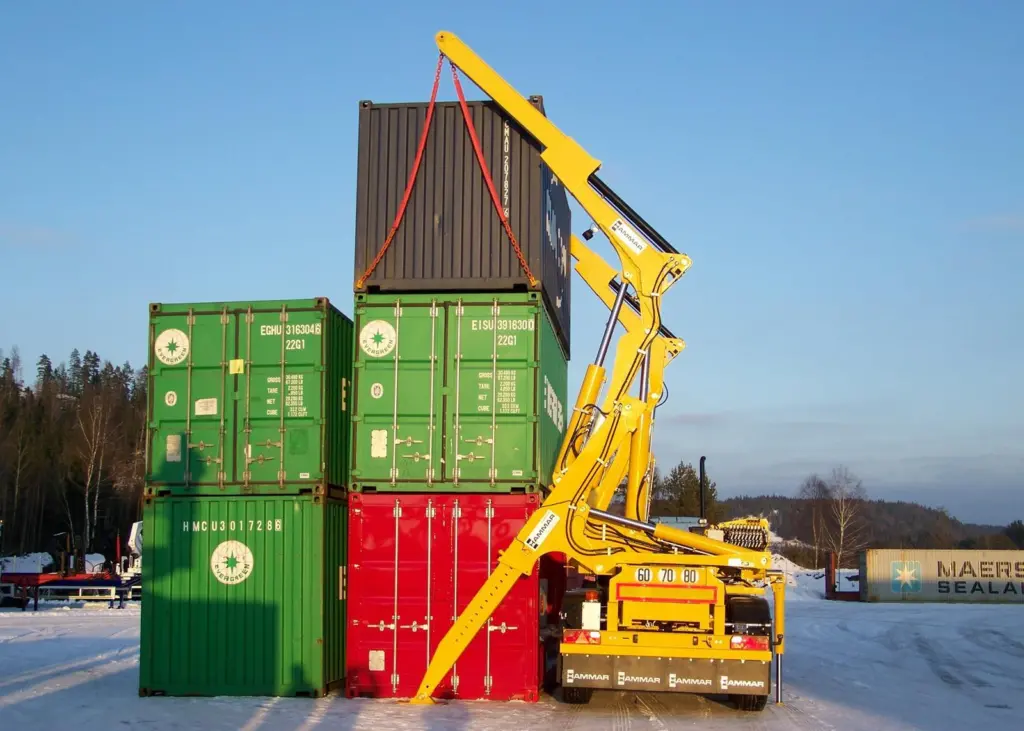 A sidelifter is useful where containers have to be moved longer distances within or outside the port perimeter