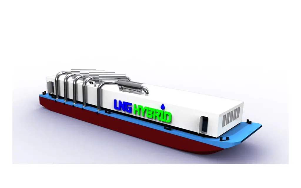 The LNG Hybrid Barge will significantly reduce particle emissions from cruise ships during port visits