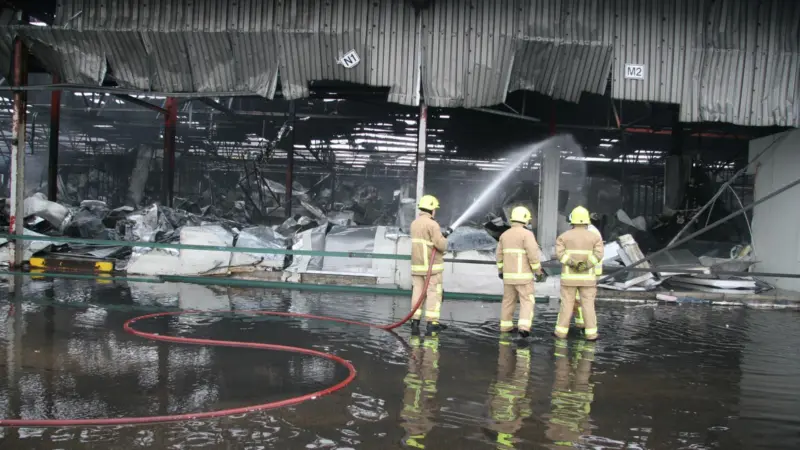 Sheerness fire - the former reefer store was destroyed