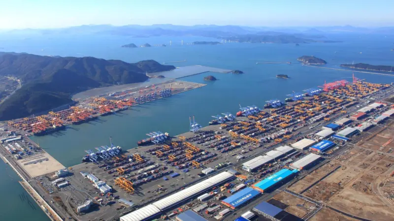 Of the 45 planned container berths due to be constructed at Busan New Port, 21 are currently in full operation