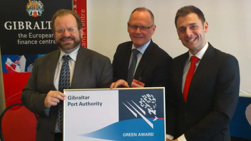 Mr Jan Fransen, Green Award’s managing director presented the Green Award to Gibraltan Minister, Neil Costa, on 27 March 2013