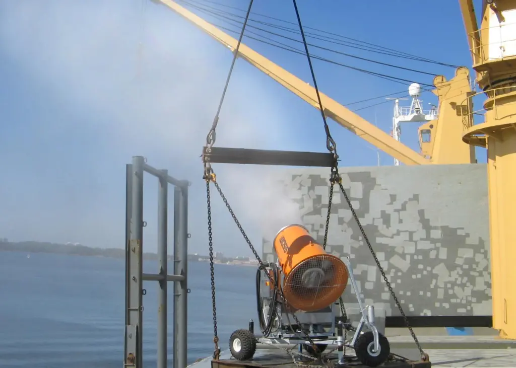 Panama City Port Authority has adopted a high-efficiency dust suppression system for its wood pellet loading operations