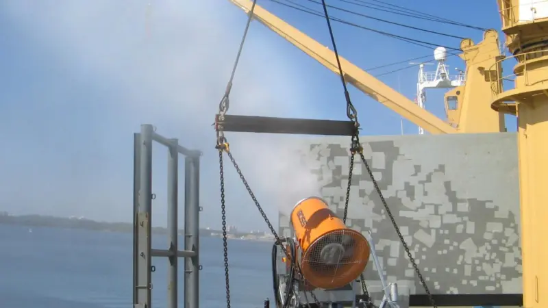Panama City Port Authority has adopted a high-efficiency dust suppression system for its wood pellet loading operations