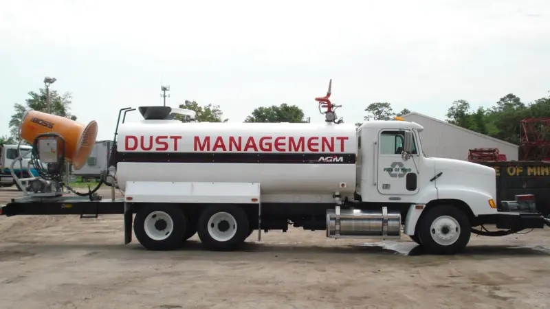 Pece of Mind's high-efficient dust suppression unit, water tanker and a generator is a good example of the sophistication of units available for ports