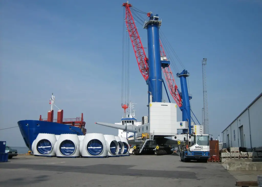 Wind farm components handling has been the catalyst for a major expansion of the port