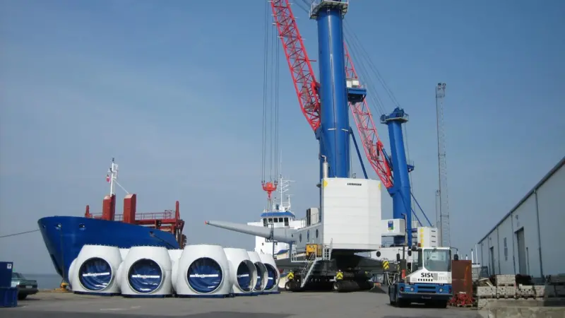 Wind farm components handling has been the catalyst for a major expansion of the port