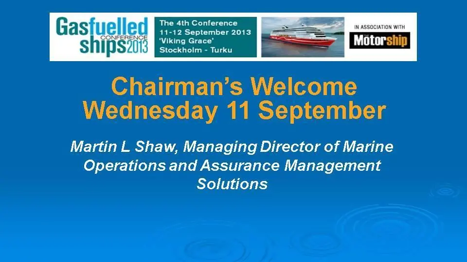 Chairman's Welcome