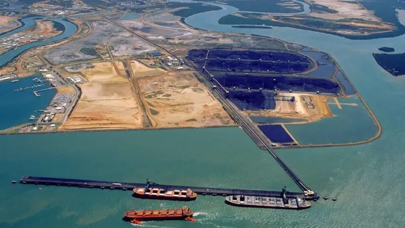 Dredging is a contentious issue at Gladstone Harbour (pictured) and Abbot Point because they are next to the Great Barrier Reef