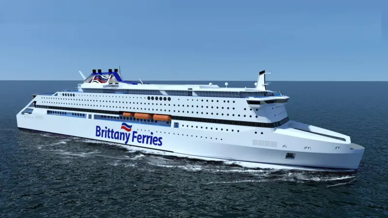 Impression of Brittany Ferries’ new LNG-fuelled flagship, ordered from STX France St Nazaire
