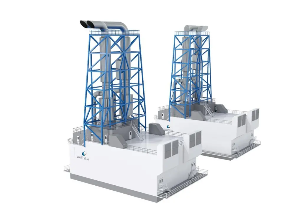 The 62MW  topside power modules each house two 16-cylinder Wärtsilä 50DF multi-fuel engines