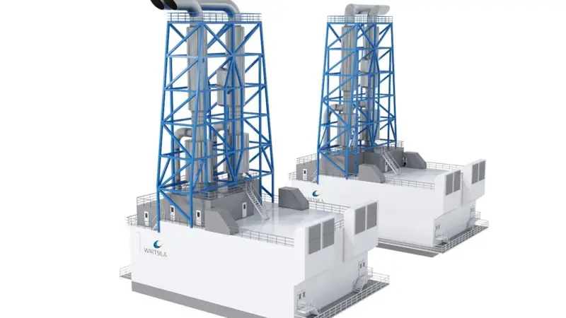 The 62MW  topside power modules each house two 16-cylinder Wärtsilä 50DF multi-fuel engines
