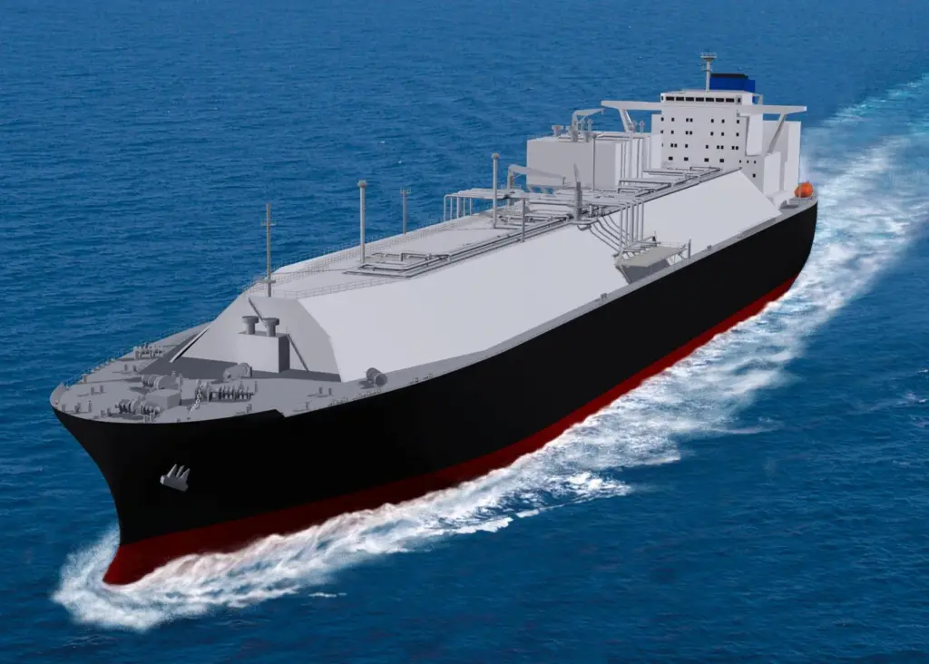 Rendering of a new LNG carrier for MOL, to operate between US and Japan