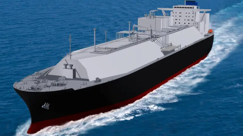 Rendering of a new LNG carrier for MOL, to operate between US and Japan