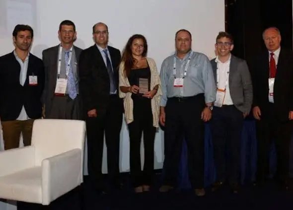 Mr. Avi Hasson, the Chief Scientist of Israel and Inna Braverman Co-Founder of Eco Wave Power in the Mixiii Award Ceremony