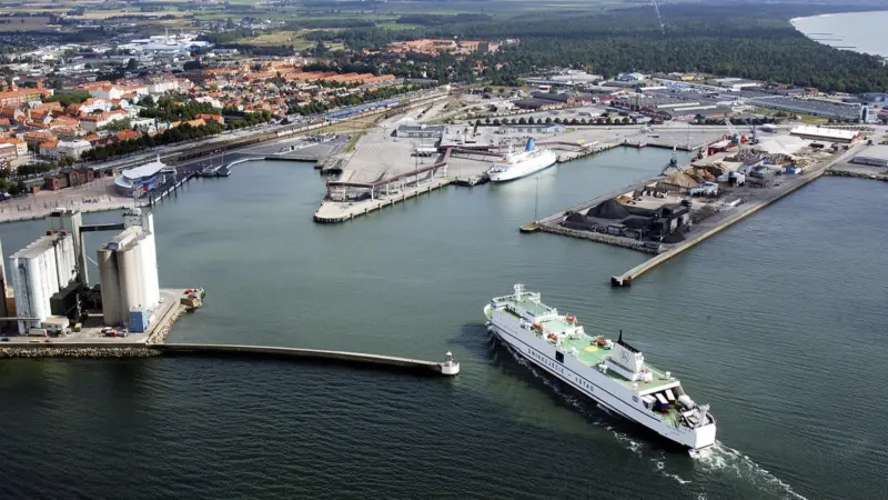 The port is located close to the city centre of Ystad