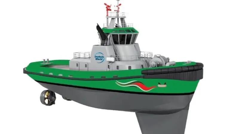 The tug will be capable of operating on both MDO and LNG. Photo: Drydocks World