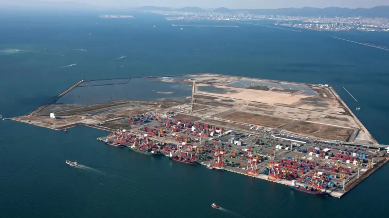 Solid: Yumeshima Island's three berths have been designed to be earthquake proof. Credit: Port and Harbor Bureau, City of Osaka